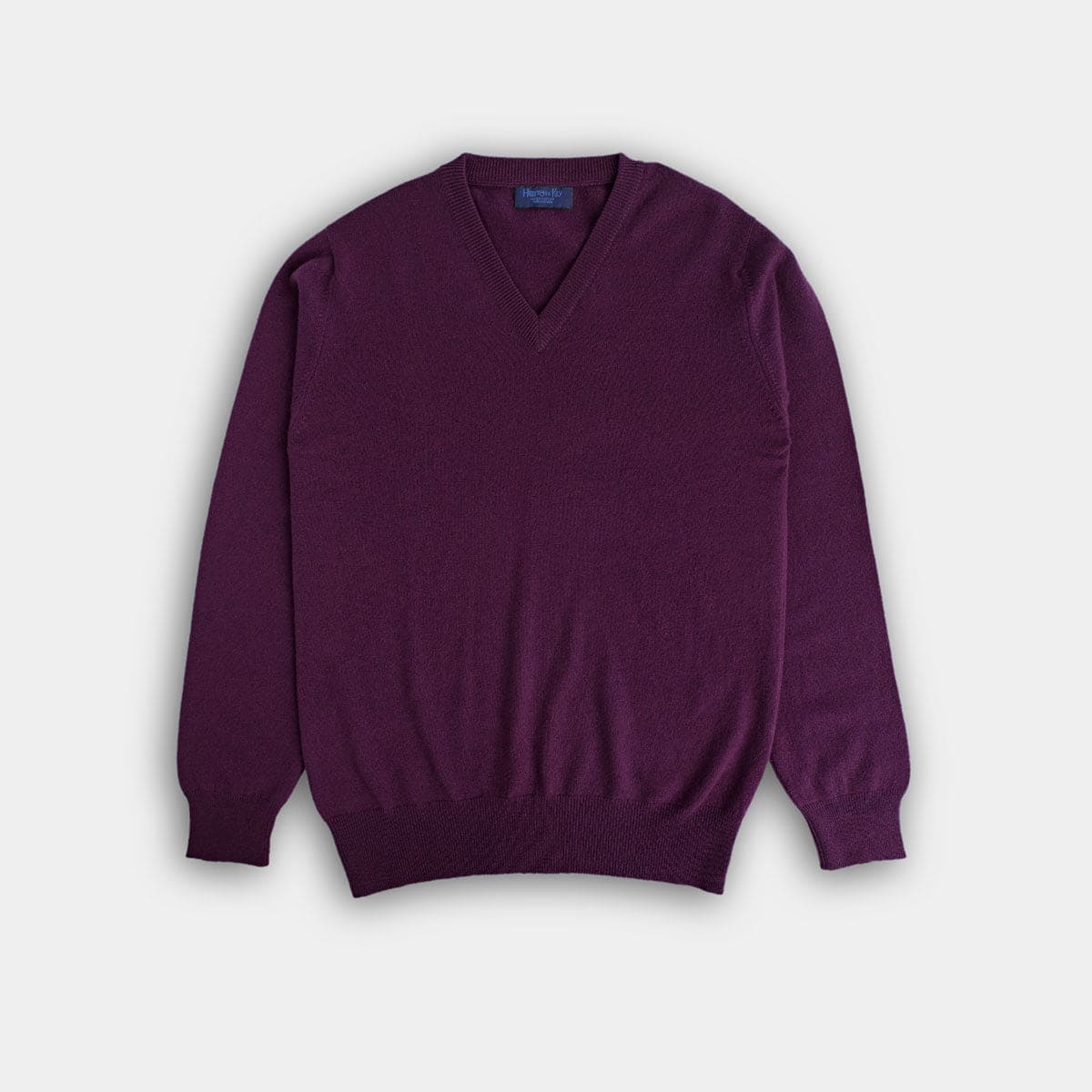 V Neck Dark Plum Sweater Dark Purple V-Neck Cashmere Sweater