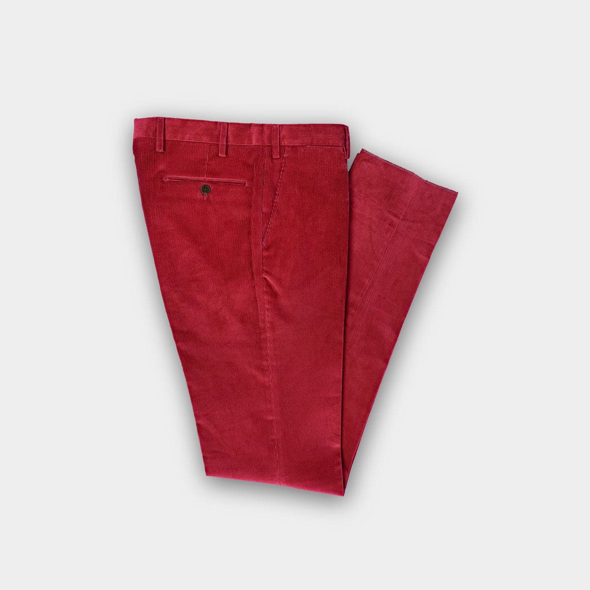 Berry Red Cotton Corduroy Trousers Hilditch Key - Main Image