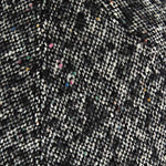 Black & White Barleycorn Twill Wool Roma Cap