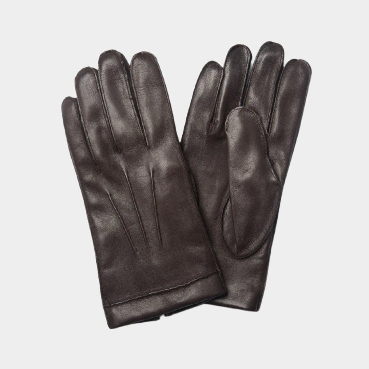 Brown Leather Dress Gloves with Cashmere Lining Hilditch & Key Brown Leather Dress Gloves with Cashmere Lining Hilditch & Key