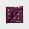 Burgundy & White Medium Spot Silk Pocket Square