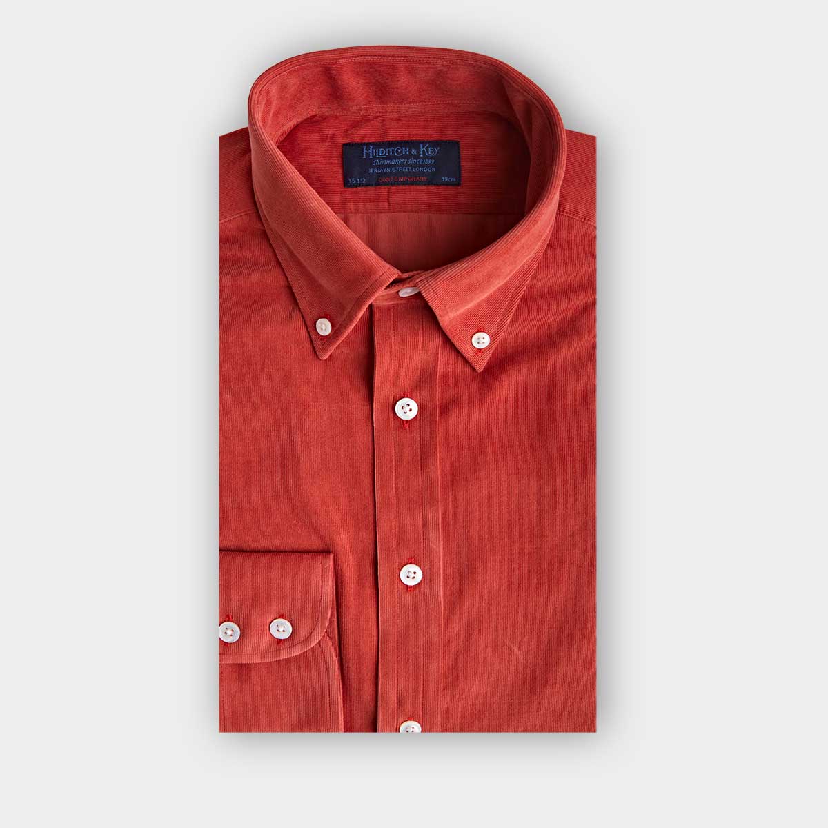Orange Fine Corduroy Shirt | Hilditch & Key Orange Fine Corduroy Shirt | Hilditch & Key