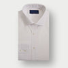Contemporary Fit Plain White Cotton Poplin Shirt with Cut - Away Collar & Two Button Cuff