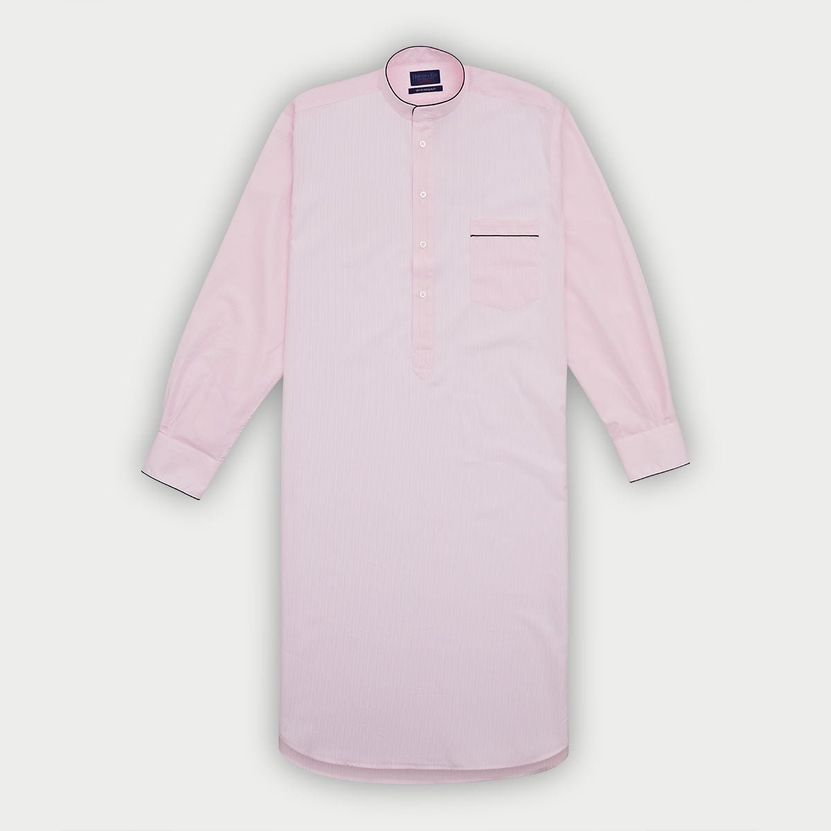 Pink Hairline Stripe Sea Island Quality Cotton Nightshirt with