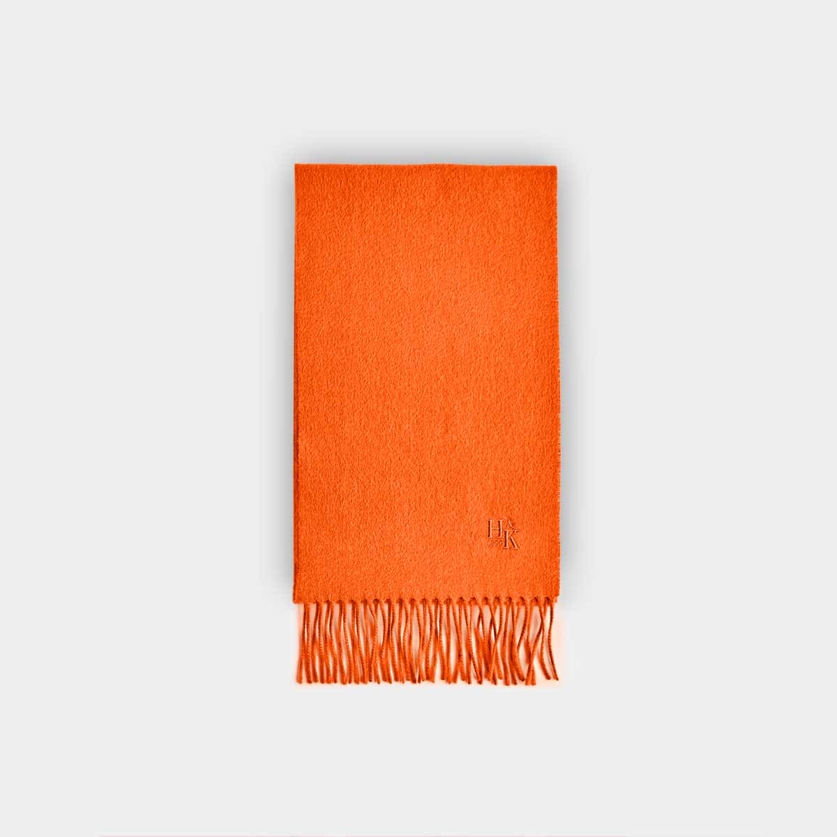 Plain Orange Pure Cashmere Scarf Hilditch Key