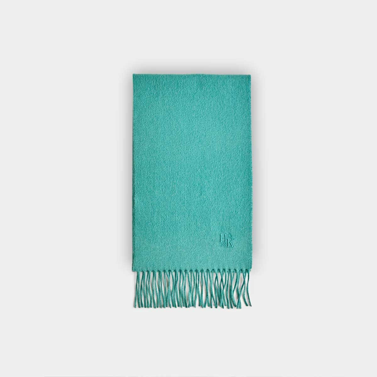 Plain Teal Pure Cashmere Scarf Hilditch Key - Main Image