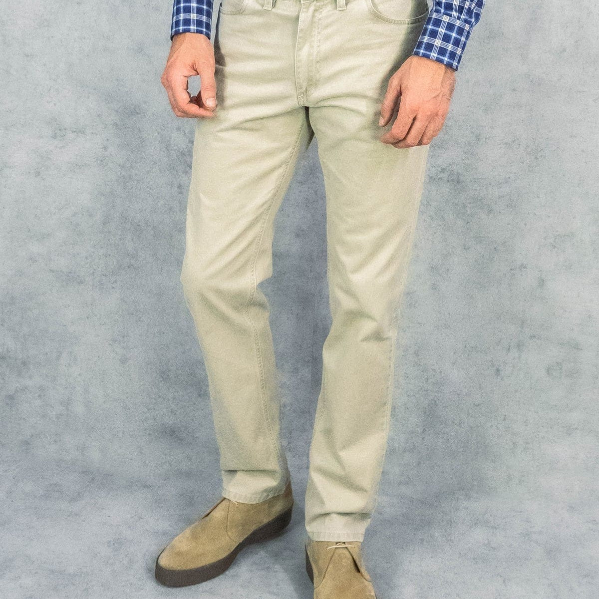 Plain Stone White Cotton Jeans