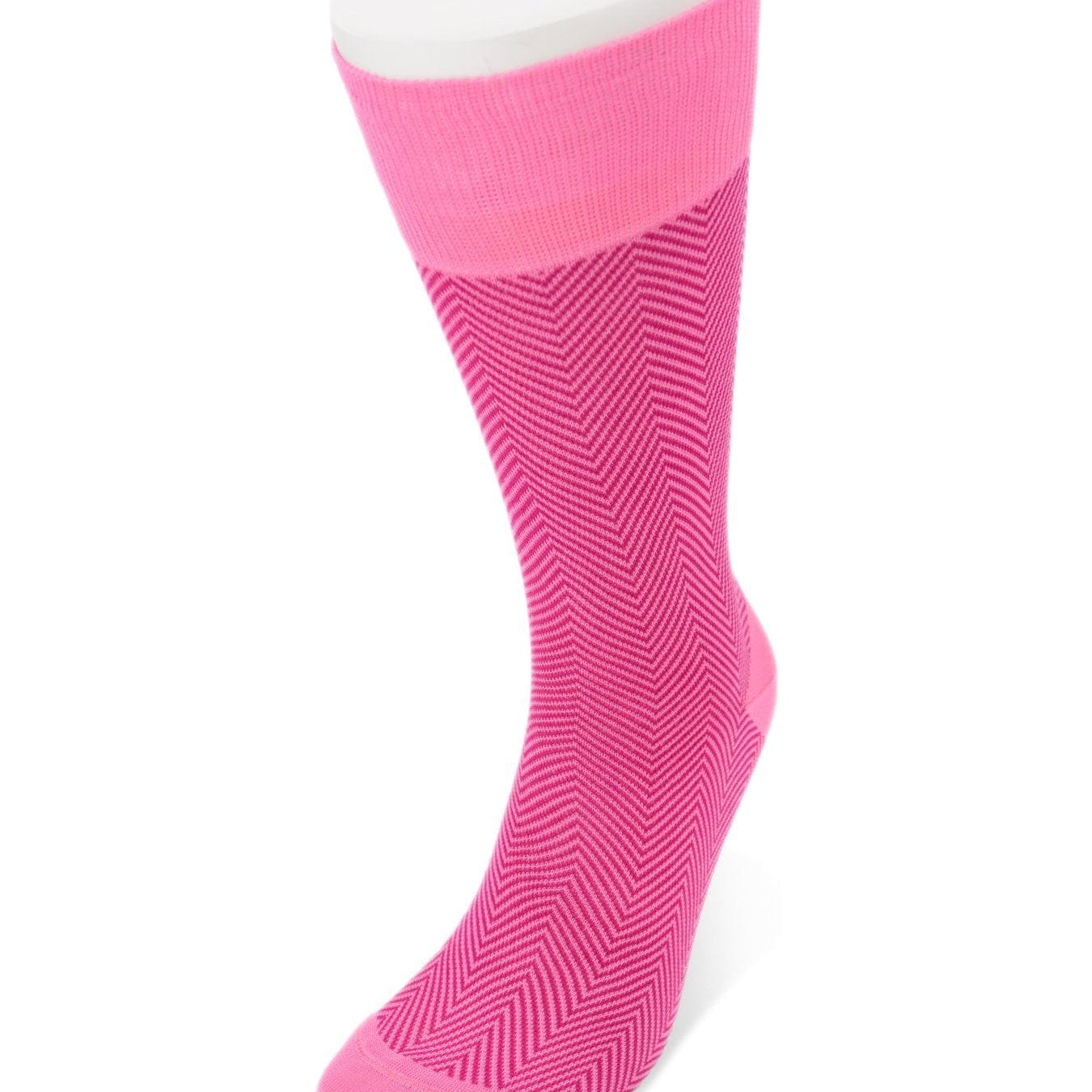Short Dark Pink Herringbone Cotton Socks