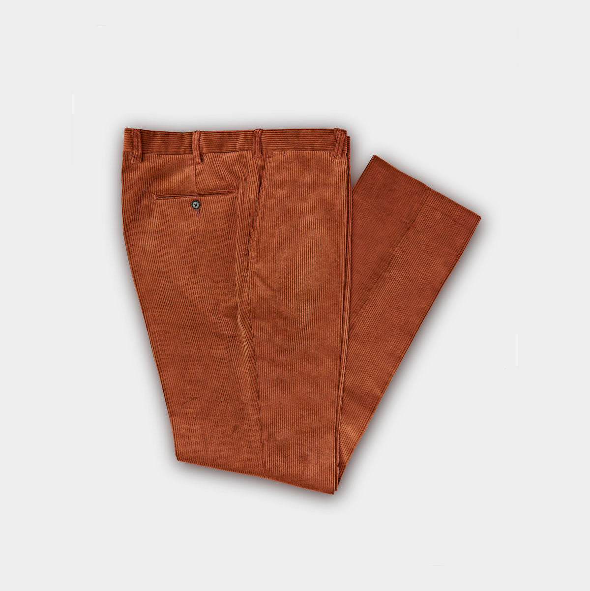 Rust Cotton Corduroy Trousers