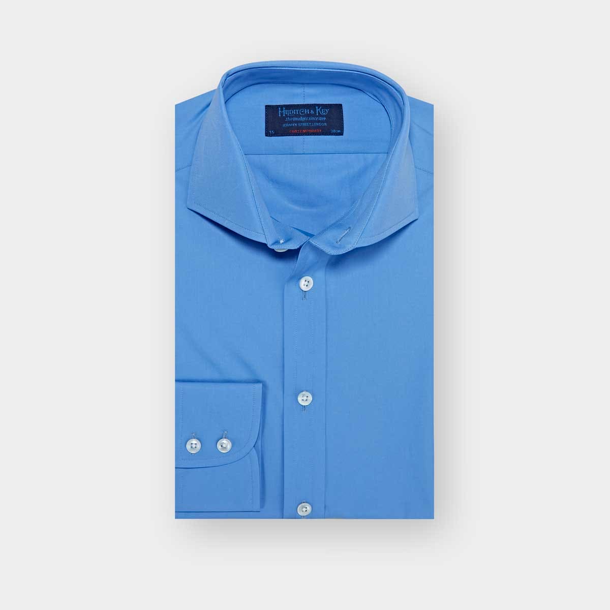 Contemporary Fit Plain Deep Cotton Poplin Shirt Cut away Collar & Two Button Cuff