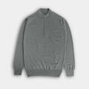 Grey Zip Neck Cashmere Sweater