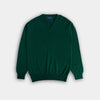 Holly Green V-Neck Cashmere Sweater
