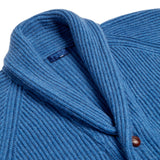 Shawl Collar Cashmere Cardigan - Blue