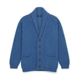 Shawl Collar Cashmere Cardigan - Blue