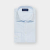 Contemporary Fit Baby Blue Prince of Wales Check Cotton Shirt with Classic Collar & Two Button Cuff
