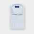 Contemporary Fit Baby Blue Prince of Wales Check Cotton Shirt with Classic Collar & Two Button Cuff