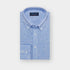Contemporary Fit Plain Sky Blue Linen Shirt with Button Down Collar & Two Button Cuff