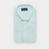 Contemporary Fit Plain Mint Green Linen Shirt with Button Down Collar & Two Button Cuff