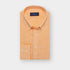 Contemporary Fit Plain Orange Linen Shirt with Button Down Collar & Two Button Cuff