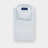 Contemporary Fit Wide Pleat White Cotton Poplin Dress Shirt with Classic Collar & Double Cuff