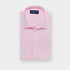 Classic Fit Pink Fine Bengal Stripe Cotton Poplin Shirt with Classic Collar & Two Button Cuff