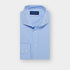 Contemporary Fit Plain Sky Blue Cotton Poplin Shirt with Cut-away Collar & Two Button Cuff