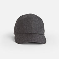 Black Herringbone Loro Piana Storm System Wool Baseball Cap