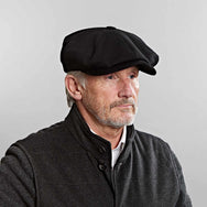Black Cashmere Gatsby Cap