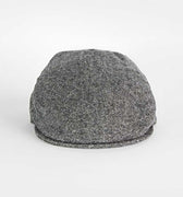 Black And White Plain Weave 100% Wool Made In England Flat Cap