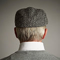 Black & Grey Donegal Tweed Wool Toni Cap