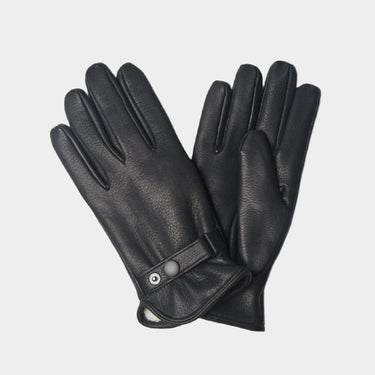Black Leather Gloves with Sheepskin Lining