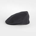 Black Linen Flat Cap