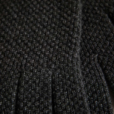 Black Moss Stitch Pure Cashmere Gloves