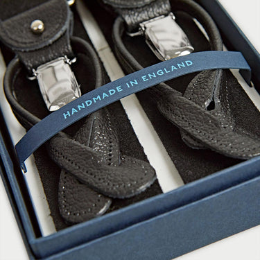 Black Pure Wool Boxcloth Braces