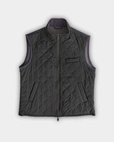 Black Quilted Gilet with Navy Knitted Back