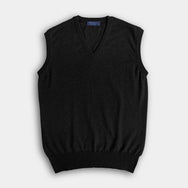Black V - Neck Cashmere Slipover