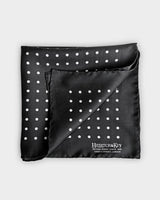 Black & White Medium Spot Silk Pocket Square