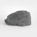 Black & White Plain Weave 100% Wool Made In England Gatsby Cap