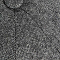 Black & White Plain Weave 100% Wool Made In England Gatsby Cap