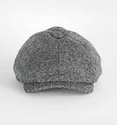 Black & White Plain Weave 100% Wool Made In England Gatsby Cap