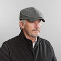 Black & White Plain Weave Wool Gatsby Cap