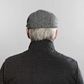 Black & White Plain Weave Wool Gatsby Cap