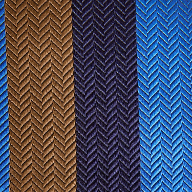 Blue, Brown & Navy Block Stripe Silk Tie