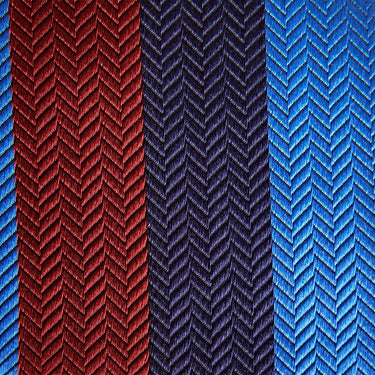 Blue, Burgundy & Navy Block Stripe Silk Tie