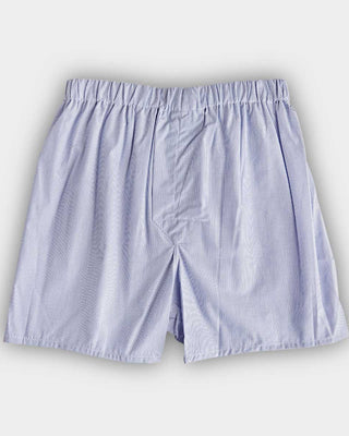 Blue Fine Bengal Stripe Cotton Poplin Boxer Shorts