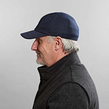 Blue Herringbone Loro Piana Storm System Wool Baseball Cap