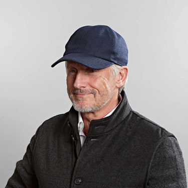 Blue Herringbone Loro Piana Storm System Wool Baseball Cap