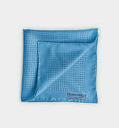 Blue & Navy Small Spot Silk Pocket Square