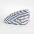 Blue Oxford Stripe Cotton Flat Cap