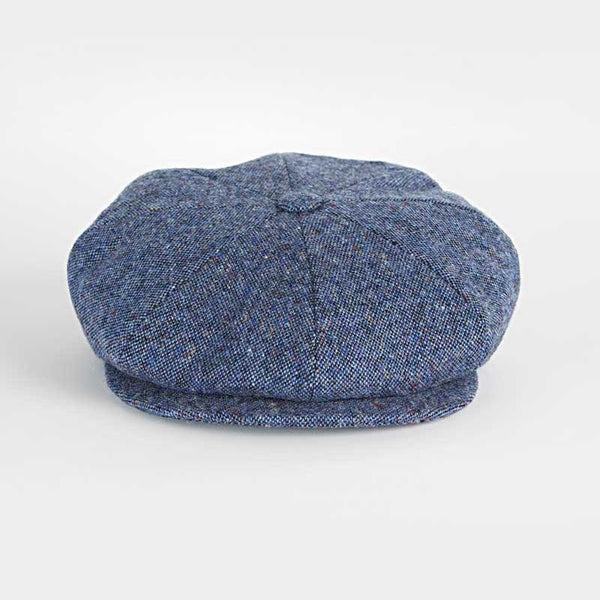 Blue Pick & Pick Donegal Tweed Wool Gatsby Cap | Bates Hatters of